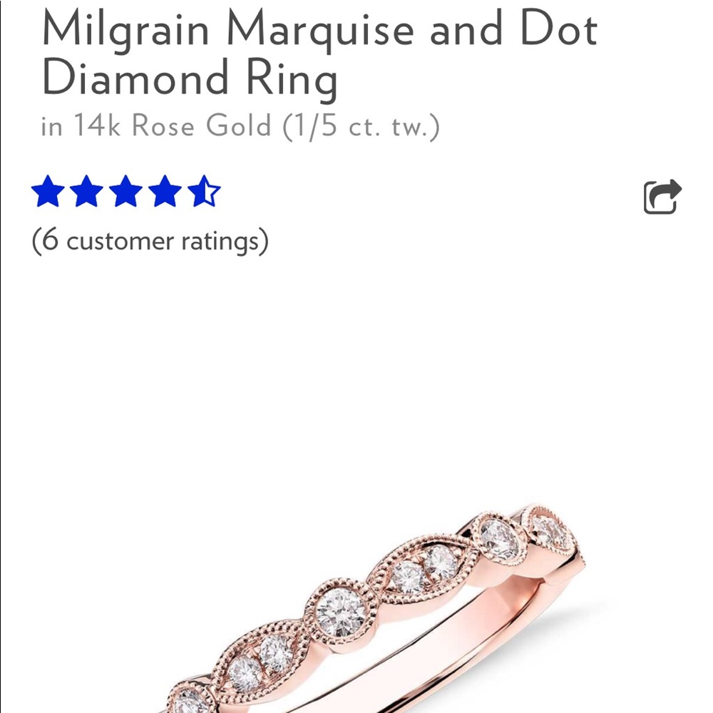 Milgrain and Marquise and Dot Diamond Ring